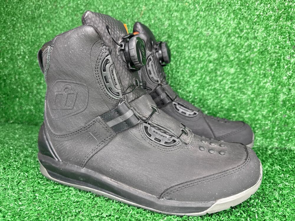 Icon Patrol 2 Black Motorcycle Riding Boots Men’s Sz 8 BOA 80725